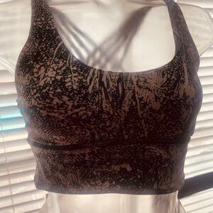 Lululemon Green and silver Patterned Sports Bra